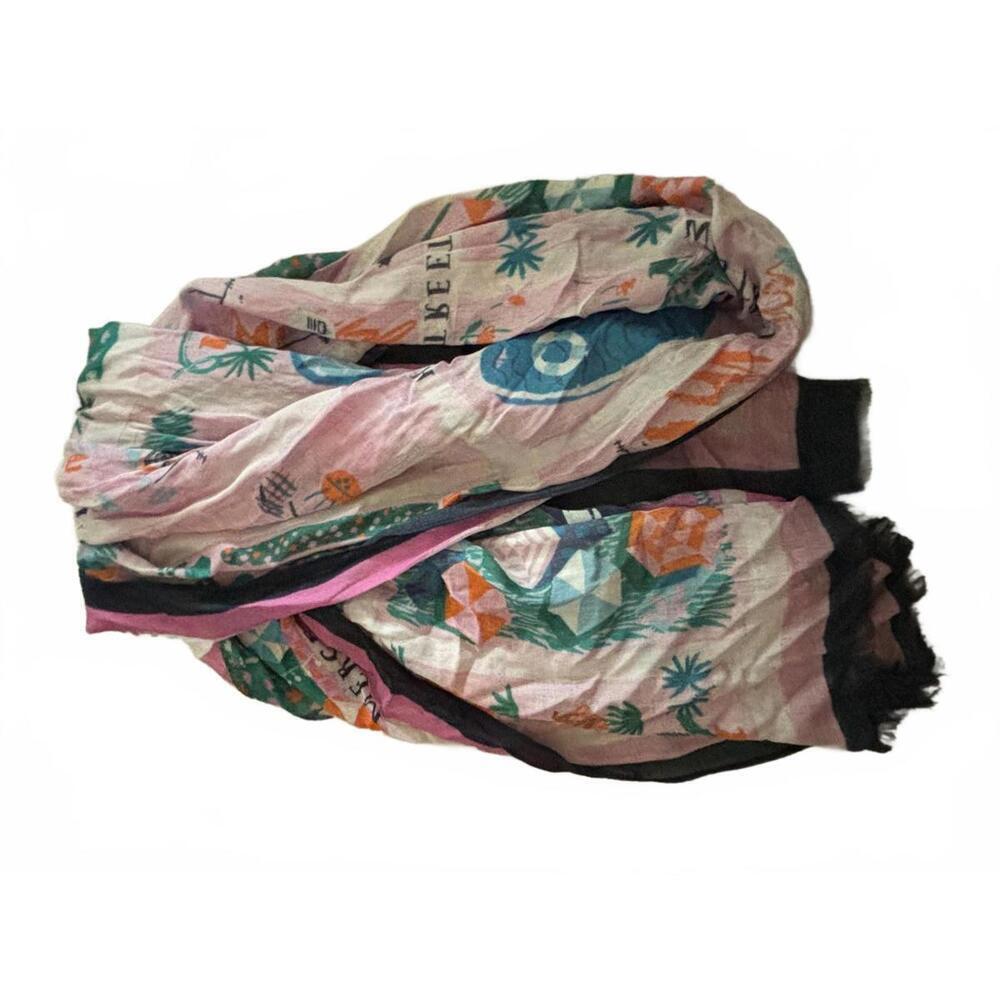 FALL CLEARANCE! NWT Kate Spade Rooftop Scene Oblong Scarf - Bright Peony - Picture 5 of 6